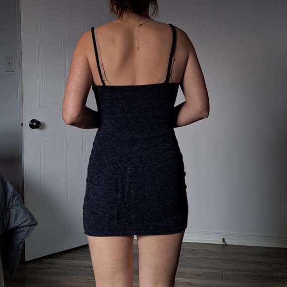 Navy Bodycon Sweater Dress - Picture 4 of 8